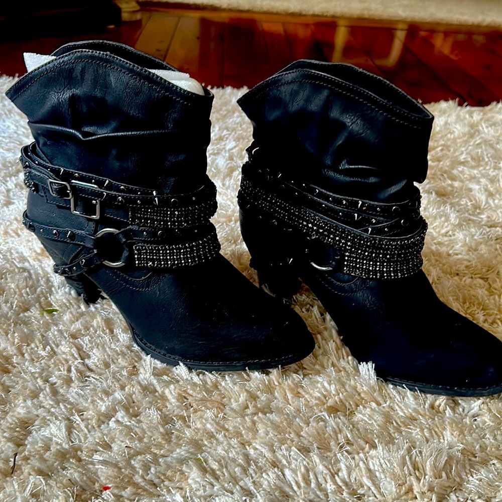 Women High Heel Short Boots Fashion Cowboy Ankle Boots